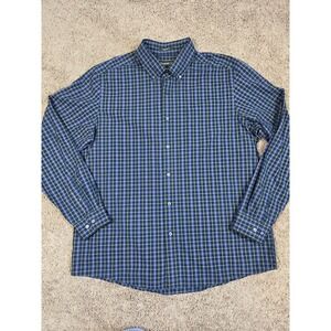 Eddie Bauer Wrinkle Resistant Relaxed Fit Plaid Button Down Shirt Mens XL